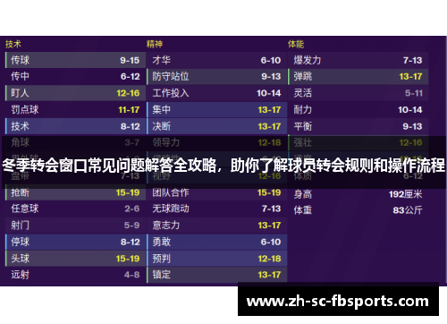 冬季转会窗口常见问题解答全攻略，助你了解球员转会规则和操作流程